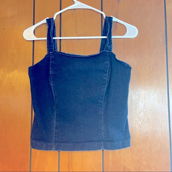 Vintage A-list by Wrapper Denim Crop Top. Size small with zipper on the back. - Picture 1 of 8